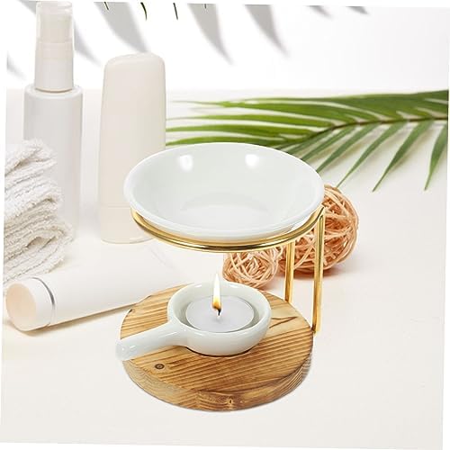1Set Ceramic Essential Oil Burner with Tealight Holder for Relaxing Spaces