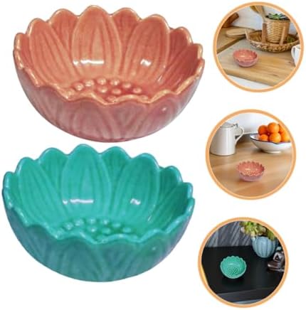 2pcs Lotus Ceramic Tray for Aromatherapy Incense and Candle Holder