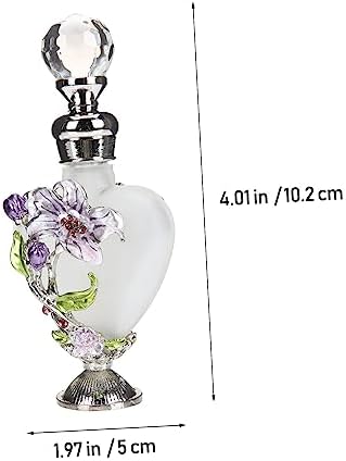 Vintage Floral Glass Perfume Bottle Refillable Enameled Container for Essential Oils Travel Home Decor 1