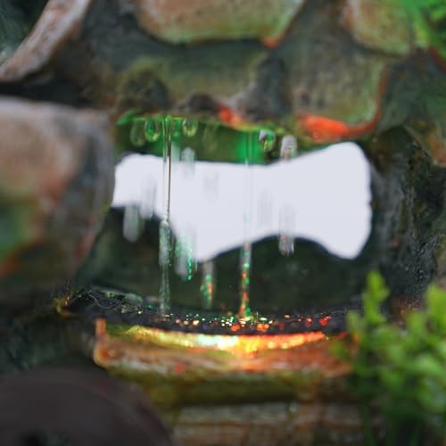 Gagalayong Tabletop Fountain with LED Lights and Natural Rocks