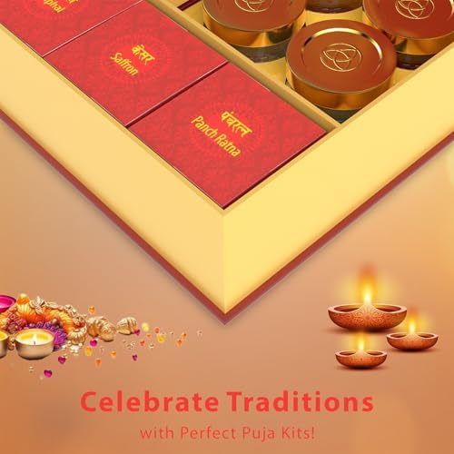 DENMOUS Diwali Puja Kit with Laxmi Ganesh Idol and Yantra