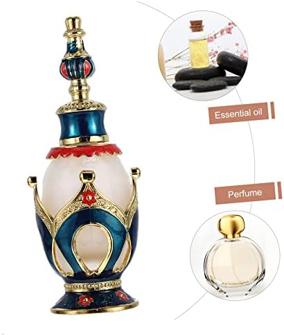 Didiseaon Vintage Glass Perfume Bottle with Alloy Crown Refillable Essential Oil Container