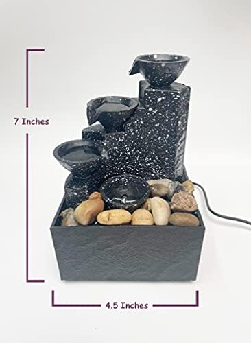 Tabletop Fountain with LED Lights and USB Power
