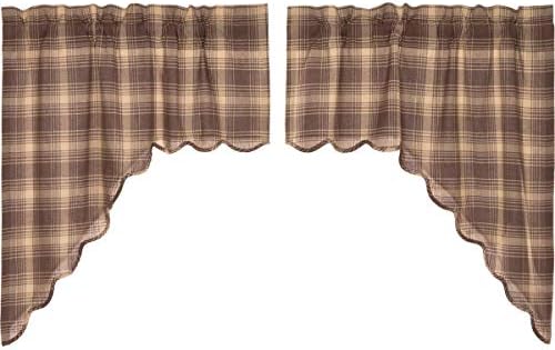 VHC Brands Woodland Brown Rustic Kitchen Curtains