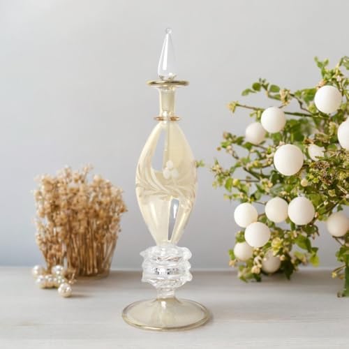 Blown Glass Perfume Bottle with 14K Gold Trim