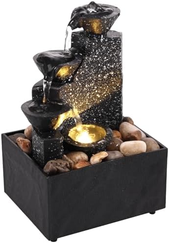 Tabletop Waterfall Decor with Soft Lights