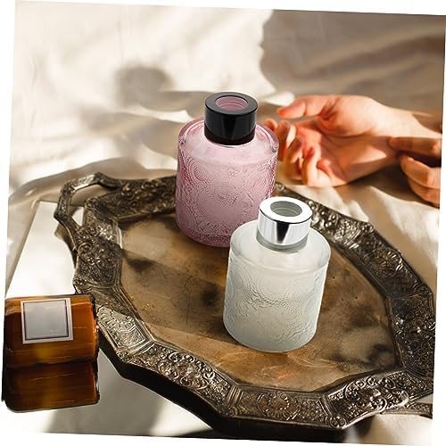 Amosfun 4pcs Embossed Aroma Diffuser Bottles for Home Decor