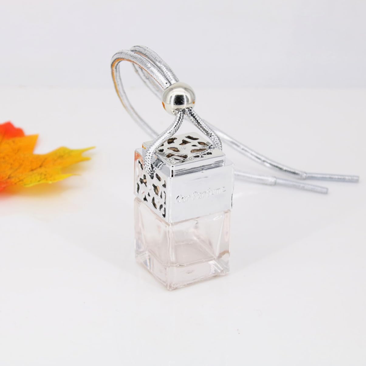 10pcs Square Glass Perfume Bottle Pendants for Car Diffuser and Travel Spray