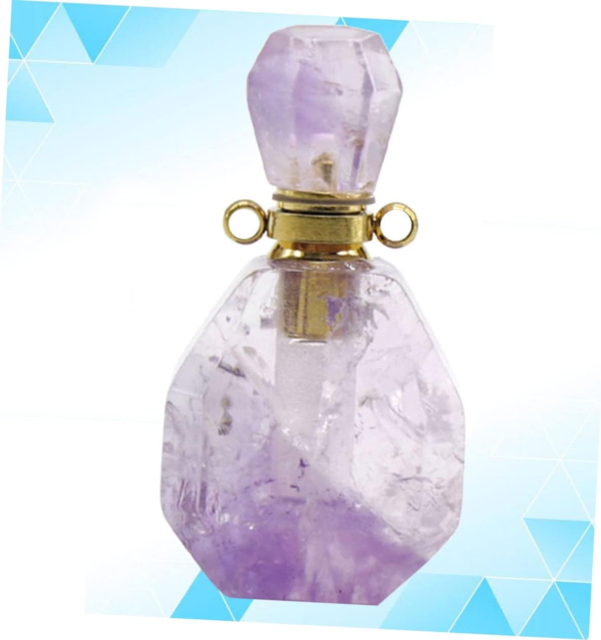 GARVALON Fluorite Crystal Perfume Bottle Necklace for Women