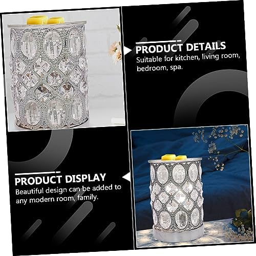 Magiclulu 1pc Romantic Aroma Burner Warm Wax Melting Lamp Crystal Fragrance Holder Night Light