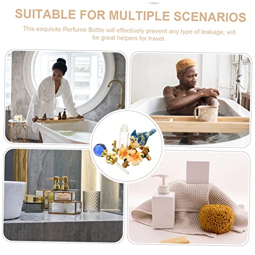 Elegant Essential Oil Container Retro Empty Perfume Bottle with Decorative Design for Desktop Decor and Travel Use