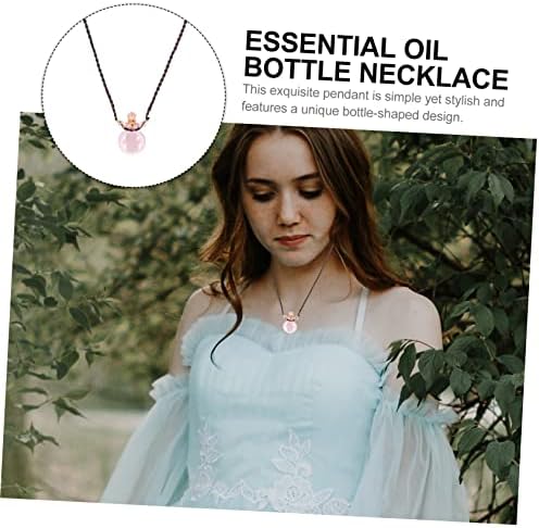 VINTORKY Glass Essential Oil Diffuser Pendant Necklace Car Decor Accessory