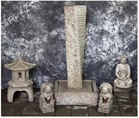 Rustic Twist Fountain with Pagoda Foo Dog and Buddha Lantern