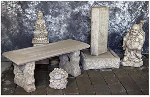 Basalt Fountain with Traveling Buddha Seating and Bench Package 1086