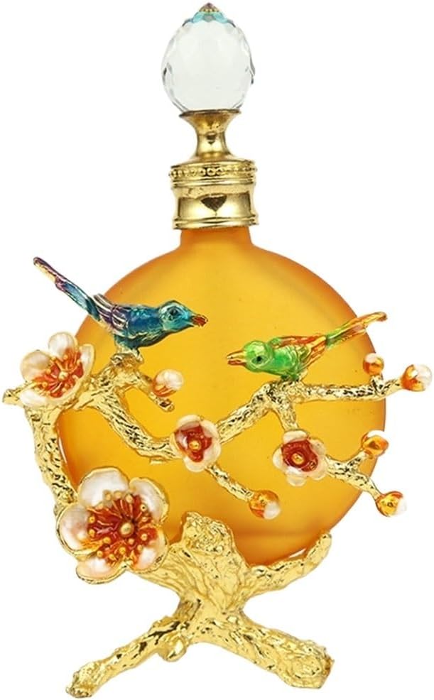 Elegant 30ml Glass Perfume Bottle with Enamel Design