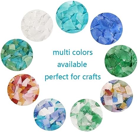 Ocefeiyue Green and Sea Blue Seaglass Pieces for Beach Party Aquarium Vase Fillers Crafts 2 LB Bulk