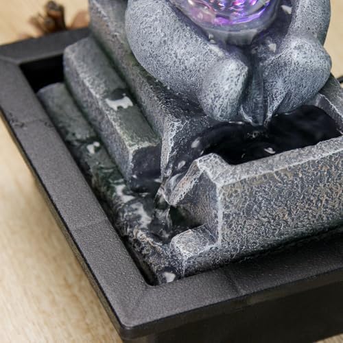 Cute Bear Indoor Waterfall Fountain with Colored LED Lights