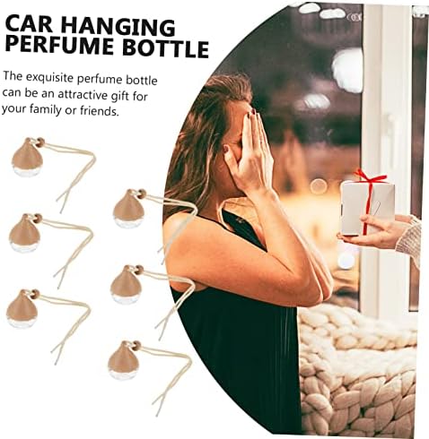 7ml Refillable Car Perfume Bottle Set of 6 Glass Aromatherapy Diffuser Decorative Hanging Bottle for Car