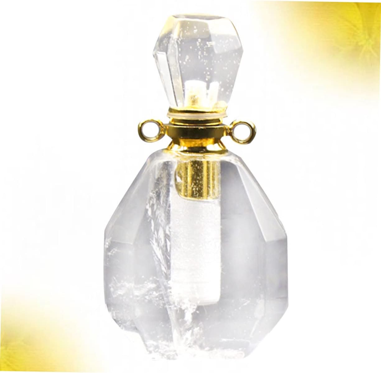 Ciieeo Natural Fluorite Crystal Wishing Bottle Pendant Necklace