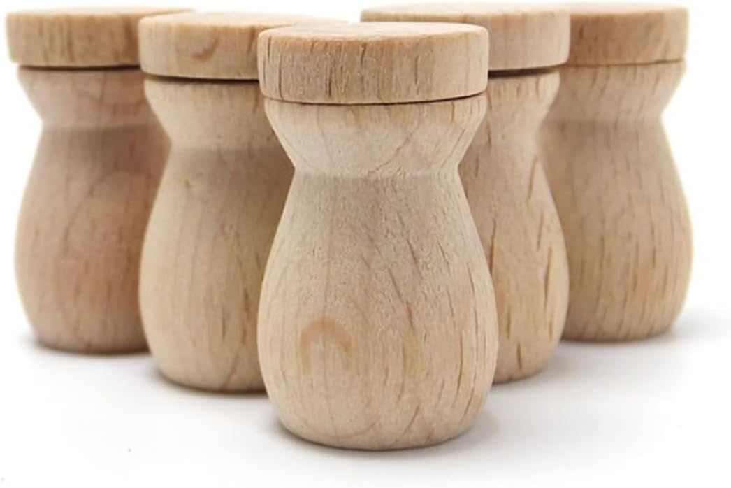 6pcs DIY Essential Oil Diffuser Bottle Pendants Wooden Decor