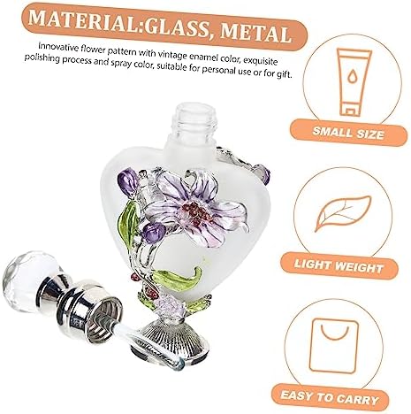 Vintage Flower Glass Perfume Bottle Decorative Essential Oil Holder for Travel and Gifting