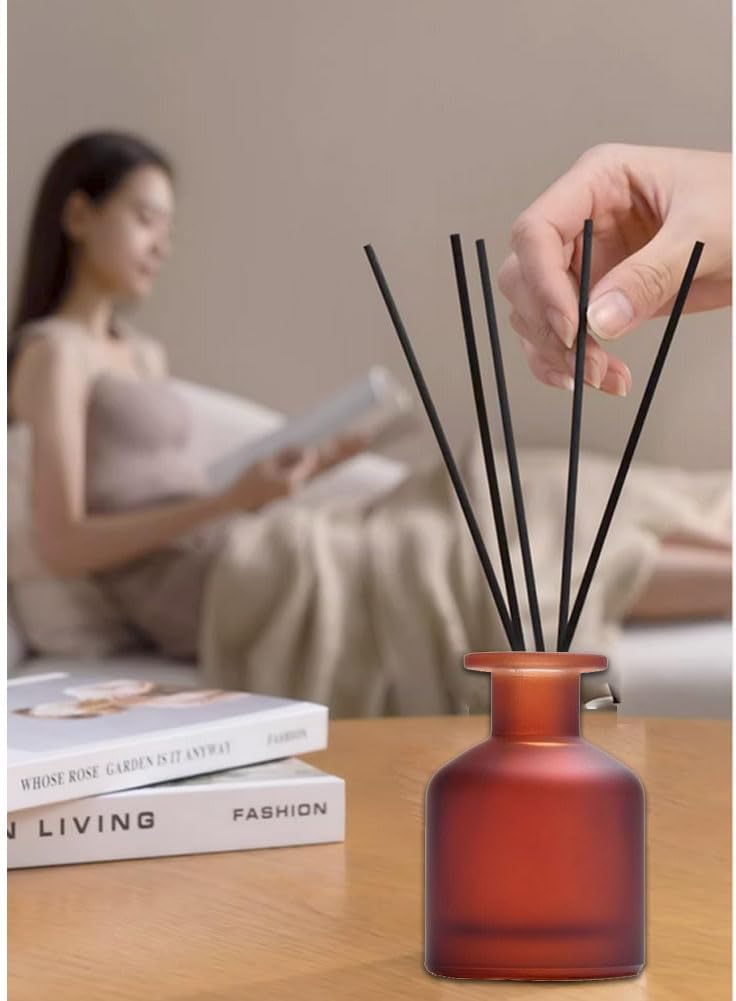 1PCS 130ml Amber Red Glass Diffuser Bottle - Aromatherapy Container