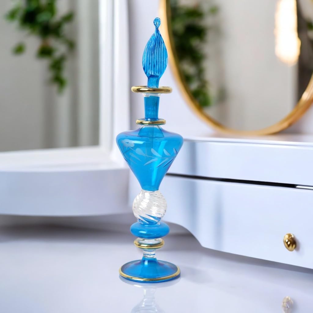 Refillable Glass Perfume Bottle with Golden Trim