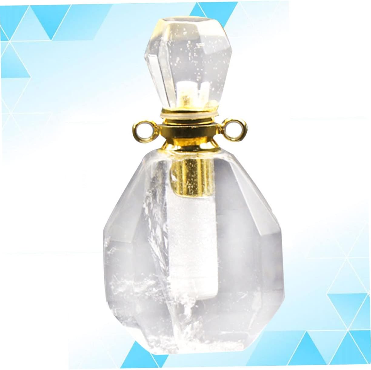 Garneck Fluorite Crystal Perfume Bottle Pendant Necklace for Women