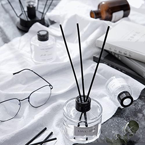 2 Pcs 50ml Clear Glass Diffuser Bottles with Black Lid