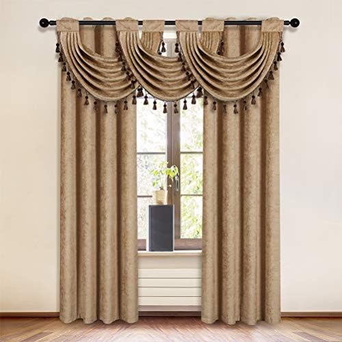 ELKCA Coffee Thick Chenille Swag Valance 30x22