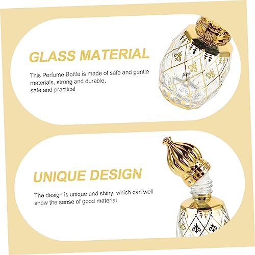 Sosoport 8ml Glass Perfume Bottle with Silver Crown Lid