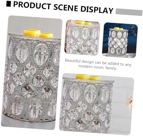 Magiclulu 1pc Romantic Aroma Burner Warm Wax Melting Lamp Crystal Fragrance Holder Night Light