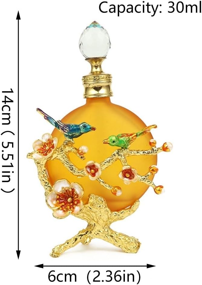 Elegant 30ml Glass Perfume Bottle with Enamel Design