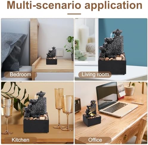 StuiPuil Tabletop Waterfall Decor with Soft Lights