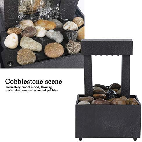 Indoor Water Fountain with LED Lights and Stones