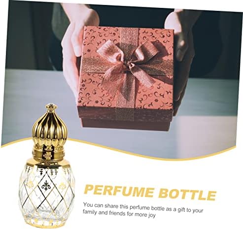 Middle Eastern Style Refillable Perfume Bottle with Vintage Crown Lid