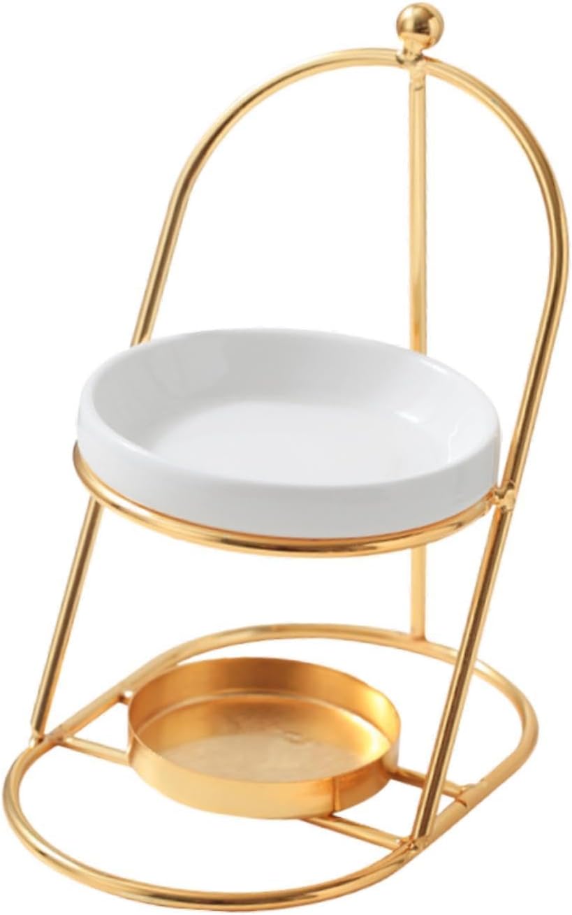 Essential Oil Burner with Removable Ceramic Bowl Gold
