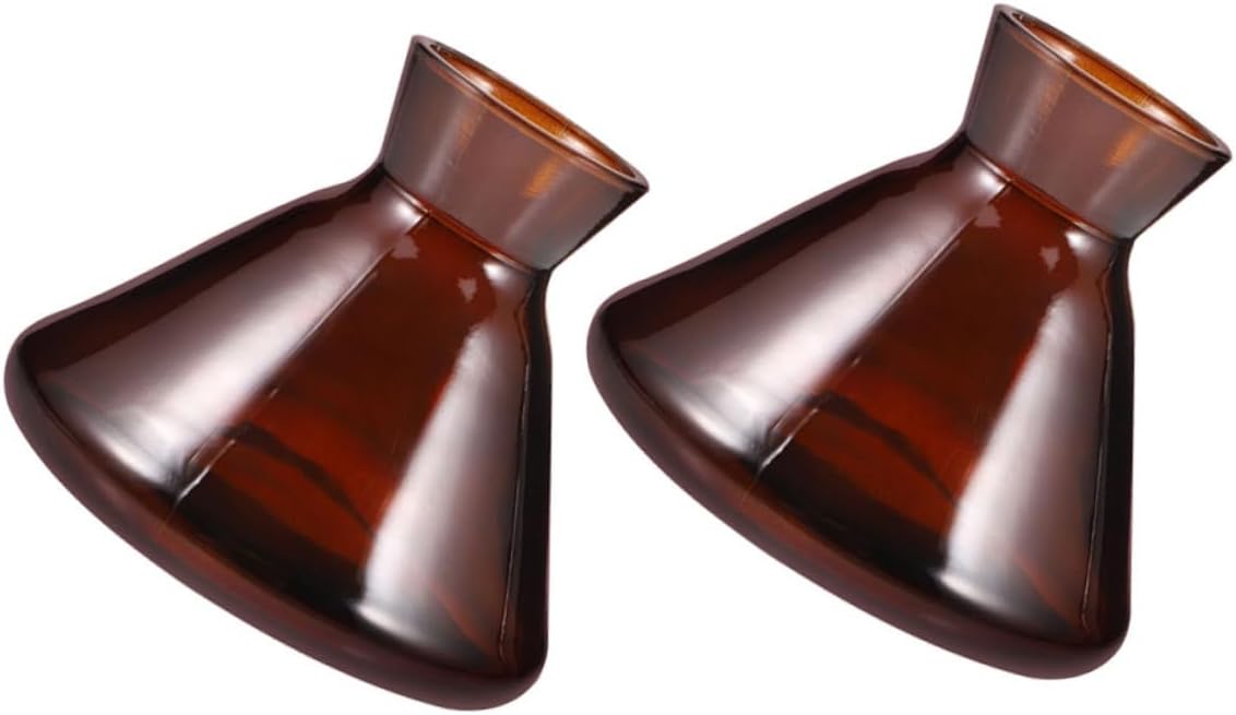 2Pcs Wide Mouth Refillable Diffuser Bottles with Colorful Glass Design