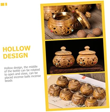 ABOOFAN 2pcs Hollow Car Diffuser Bottle Decorative Aroma Pendant for Scent Beads Vintage Design Holder for Home and Car