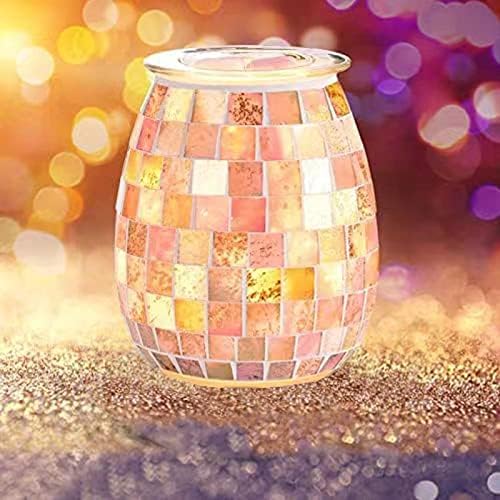 Dicimi Glass Wax Melt Heater with Gold Mosaic Design