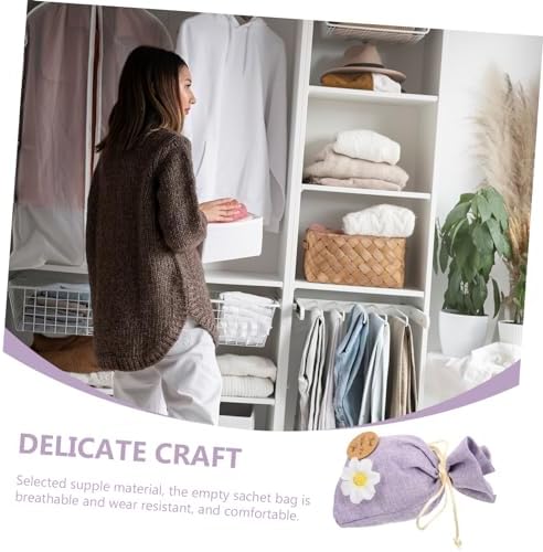 ABOOFAN 10Pcs Lavender Sachet Bags Refillable Empty Drawstring Pouches for Fragrance Storage