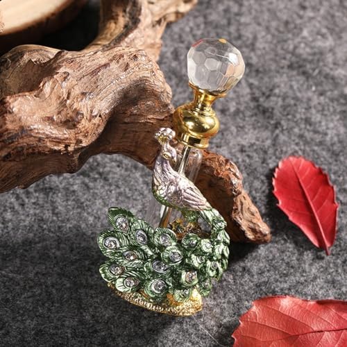 3ml Vintage Perfume Bottles Peacock Glass Decorative Scent Containers for Travel