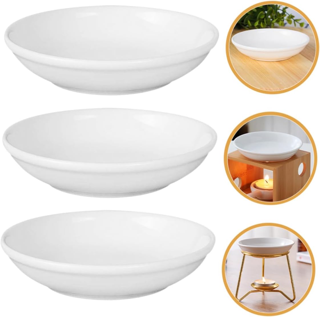 Cabilock 6pcs Ceramic Essential Oil Tray for Aromatherapy Lamp