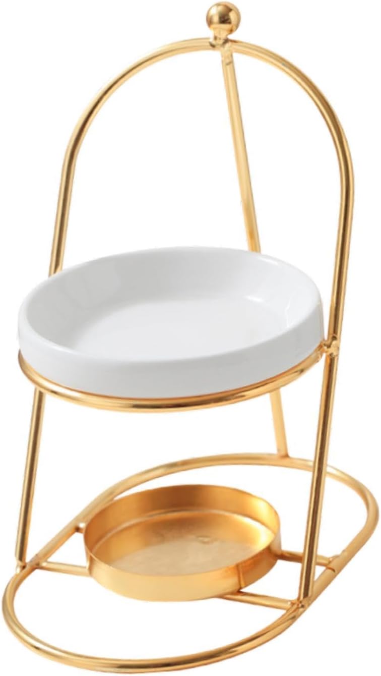 Essential Oil Burner with Removable Ceramic Bowl Gold