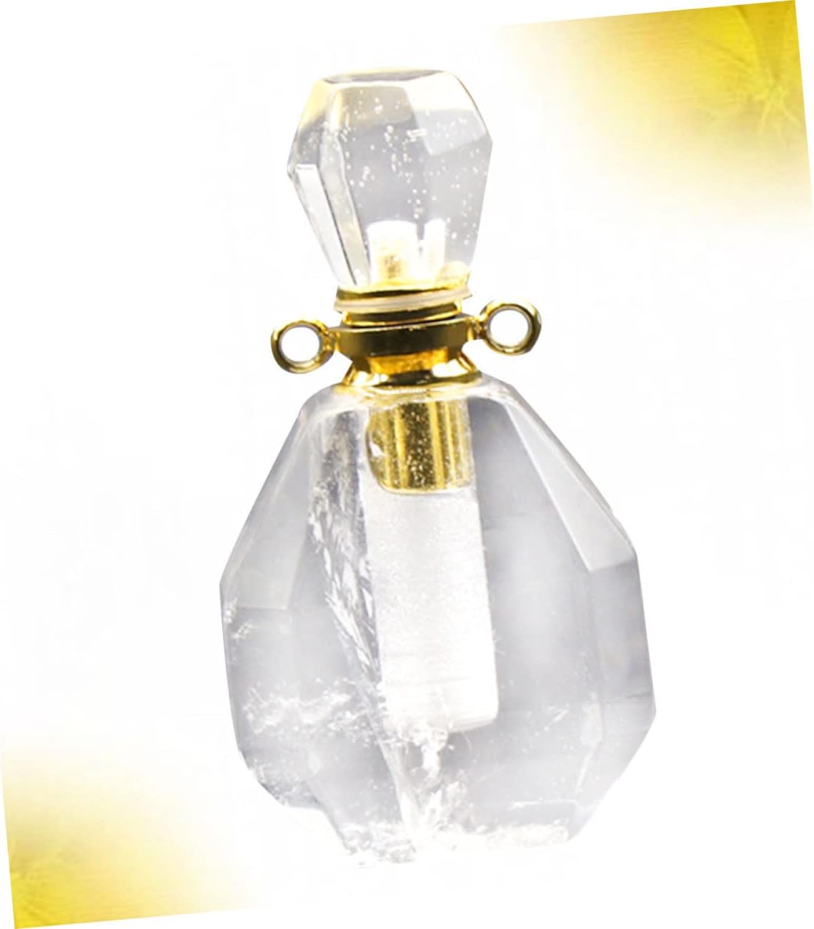 Garneck Fluorite Crystal Perfume Bottle Pendant Necklace for Women