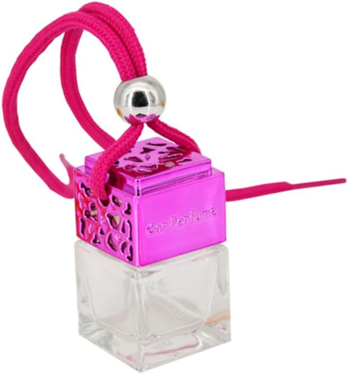 FOYTOKI Car Hanging Perfume Bottle Glass Diffuser Square Shape Empty Car Decor Bottle