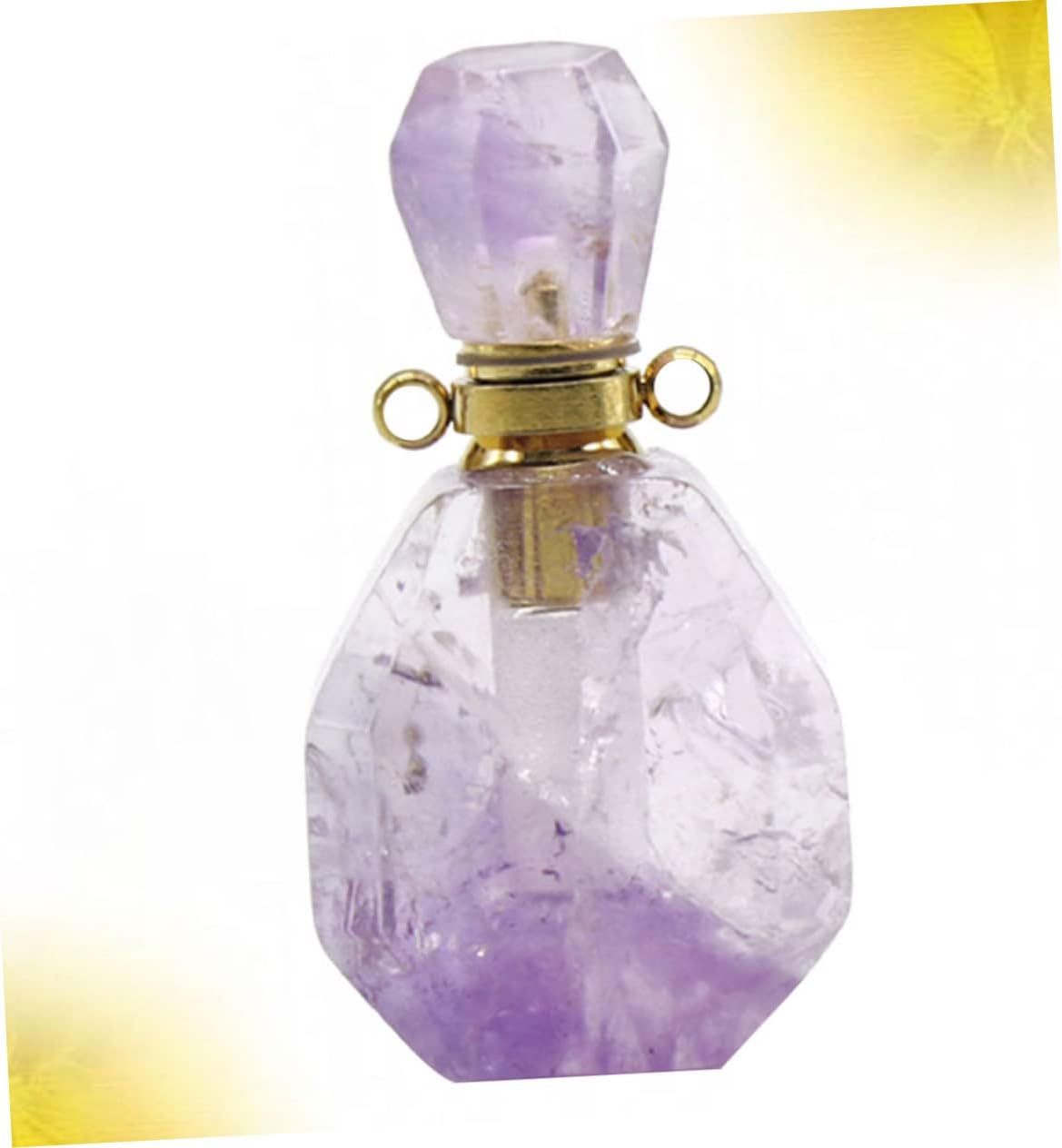 GARVALON Fluorite Crystal Perfume Bottle Necklace for Women