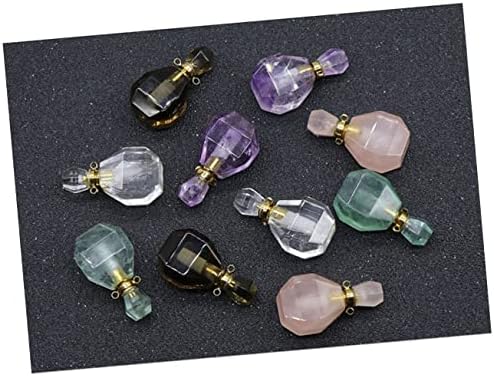 Ciieeo Natural Fluorite Crystal Wishing Bottle Pendant Necklace