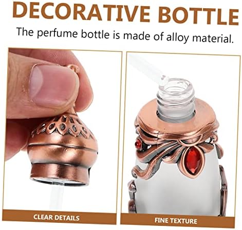 Vintage Decorative Perfume Bottle Refillable Alloy Container for Essential Oils Portable Travel Home Decor Gift