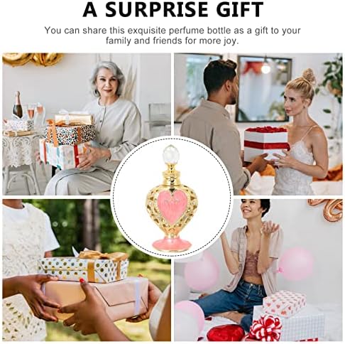 Luxshiny Heart Shaped Refillable Perfume Bottle Elegant Decorative Container for Essential Oils and Travel Use